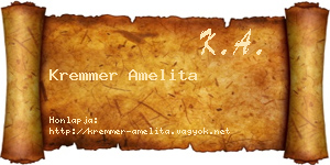 Kremmer Amelita névjegykártya
